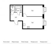 1-комнатная квартира площадью 42.2 кв.м, Александры Монаховой ул, 90к4 | цена 6 439 720 руб. | www.metrprice.ru