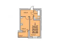 1-комнатная квартира площадью 36.6 кв.м, Колхозная ул. | цена 2 783 880 руб. | www.metrprice.ru