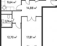 1-комнатная квартира площадью 40.2 кв.м, Волоколамское ш, вл71/13 | цена 9 221 880 руб. | www.metrprice.ru
