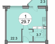 1-комнатная квартира площадью 29.7 кв.м, ул. Чехова, 6 | цена 1 588 950 руб. | www.metrprice.ru