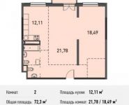 2-комнатная квартира площадью 72.3 кв.м, Белорусская ул., 10 | цена 5 577 367 руб. | www.metrprice.ru