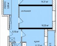 2-комнатная квартира площадью 61.27 кв.м, Октябрьская, к7 | цена 5 251 895 руб. | www.metrprice.ru