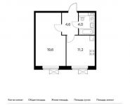 1-комнатная квартира площадью 39.4 кв.м,  | цена 4 211 860 руб. | www.metrprice.ru