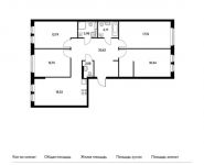 4-комнатная квартира площадью 112.01 кв.м, Сельскохозяйственная ул, 35 | цена 21 517 121 руб. | www.metrprice.ru