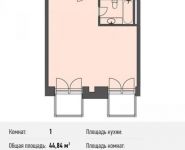 1-комнатная квартира площадью 44 кв.м, Люсиновский 3-й пер., 1 | цена 16 596 303 руб. | www.metrprice.ru