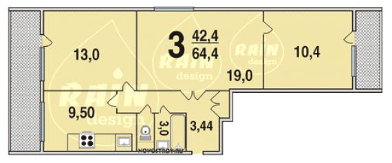Планировка квартир - серия и-209а.