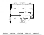 3-комнатная квартира площадью 68.9 кв.м, Заречная ул, вл2/1 | цена 18 665 010 руб. | www.metrprice.ru