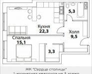 1-комнатная квартира площадью 56 кв.м, Шелепихинская набережная, влд 34, корп.6 | цена 11 912 290 руб. | www.metrprice.ru