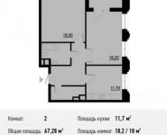 2-комнатная квартира площадью 67.3 кв.м, Берзарина ул., 28 | цена 12 130 114 руб. | www.metrprice.ru