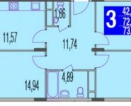 3-комнатная квартира площадью 73.9 кв.м, Плещеевская ул, 42 | цена 4 434 000 руб. | www.metrprice.ru