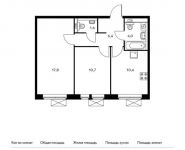 2-комнатная квартира площадью 50.9 кв.м, Молодогвардейская ул, вл36 | цена 12 485 770 руб. | www.metrprice.ru