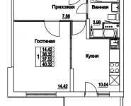 1-комнатная квартира площадью 37.52 кв.м, 2-я Муравская | цена 5 162 451 руб. | www.metrprice.ru