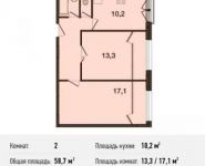2-комнатная квартира площадью 58.7 кв.м, Ивановская ул., 1 | цена 4 813 400 руб. | www.metrprice.ru