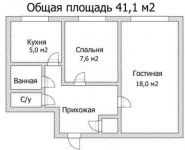 2-комнатная квартира площадью 43 кв.м, Николаева ул., 1 | цена 9 000 000 руб. | www.metrprice.ru