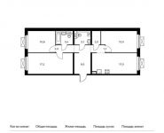3-комнатная квартира площадью 79.7 кв.м, жилой комплекс Мякинино Парк, | цена 10 743 560 руб. | www.metrprice.ru