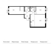 3-комнатная квартира площадью 76.1 кв.м, жилой комплекс Мякинино Парк, | цена 10 555 070 руб. | www.metrprice.ru