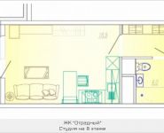 1-комнатная квартира площадью 27.7 кв.м, Ак. Каргина, 23, корп.2 | цена 2 465 300 руб. | www.metrprice.ru