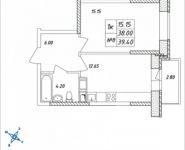1-комнатная квартира площадью 39.4 кв.м, Дружбы, 51 | цена 3 782 400 руб. | www.metrprice.ru