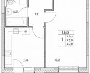 1-комнатная квартира площадью 42.79 кв.м, Лазоревый пр., 3 | цена 9 676 872 руб. | www.metrprice.ru
