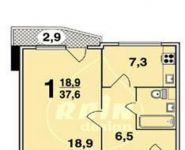 1-комнатная квартира площадью 38 кв.м, Челобитьевское ш., 12К4 | цена 5 099 000 руб. | www.metrprice.ru