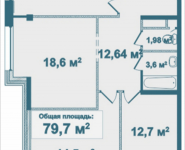 3-комнатная квартира площадью 79.7 кв.м, Парусная, 6 | цена 7 995 680 руб. | www.metrprice.ru