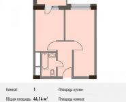 1-комнатная квартира площадью 44.5 кв.м, Береговой пр., ВЛ5 | цена 8 855 500 руб. | www.metrprice.ru