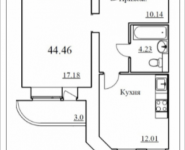 1-комнатная квартира площадью 44.46 кв.м в ЖК "Красная Горка 3", Колхозная, 55, корп.4 | цена 3 000 000 руб. | www.metrprice.ru