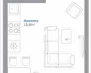 1-комнатная квартира площадью 23.79 кв.м, Новорязанское шоссе, 11, корп.11 | цена 1 921 779 руб. | www.metrprice.ru