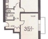 3-комнатная квартира площадью 64 кв.м, Грайвороново 90а кв-л, 6А | цена 8 800 000 руб. | www.metrprice.ru