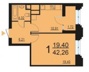 1-комнатная квартира площадью 42 кв.м, Берзарина ул., 28 | цена 7 911 495 руб. | www.metrprice.ru