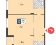 2-комнатная квартира площадью 85.7 кв.м, Сосинская улица, 6 | цена 15 633 000 руб. | www.metrprice.ru