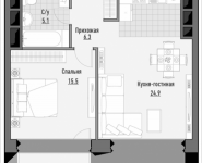 1-комнатная квартира площадью 53.09 кв.м, 1-я Ямская, 8 | цена 14 020 000 руб. | www.metrprice.ru
