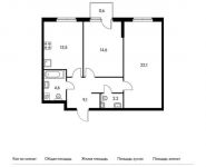 2-комнатная квартира площадью 66.7 кв.м, Красноказарменная ул, 14Ак5 | цена 14 013 670 руб. | www.metrprice.ru