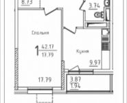 1-комнатная квартира площадью 42.17 кв.м, Михайлова, 31, корп.31 | цена 6 410 009 руб. | www.metrprice.ru