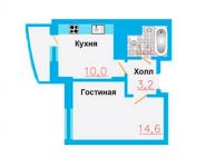 1-комнатная квартира площадью 32.2 кв.м, Рябиновая улица, 10 | цена 2 093 000 руб. | www.metrprice.ru
