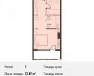 1-комнатная квартира площадью 32.9 кв.м, Новодмитровская ул., 5А | цена 6 232 655 руб. | www.metrprice.ru