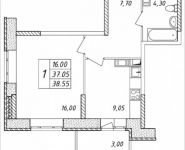 1-комнатная квартира площадью 38.55 кв.м, Дружбы, 31 | цена 3 465 645 руб. | www.metrprice.ru
