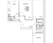 3-комнатная квартира площадью 72.27 кв.м, 2-я Муравская | цена 9 360 988 руб. | www.metrprice.ru
