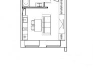 1-комнатная квартира площадью 26.2 кв.м в Лофт-проект "Kleinhouse", Красносельская Нижн. улица, д.35 | цена 9 574 501 руб. | www.metrprice.ru