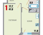 1-комнатная квартира площадью 41.5 кв.м, улица Липовая Аллея, д.12 | цена 2 822 000 руб. | www.metrprice.ru