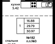 1-комнатная квартира площадью 30.97 кв.м, д.1 | цена 3 073 772 руб. | www.metrprice.ru