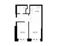 1-комнатная квартира площадью 39.7 кв.м,  | цена 5 486 172 руб. | www.metrprice.ru
