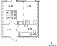 1-комнатная квартира площадью 27.9 кв.м, Горная, 8 | цена 2 700 720 руб. | www.metrprice.ru