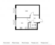 1-комнатная квартира площадью 40.9 кв.м, Поляны ул, 5Ак2 | цена 6 985 720 руб. | www.metrprice.ru
