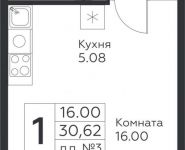 1-комнатная квартира площадью 30.62 кв.м, д.1 | цена 4 190 347 руб. | www.metrprice.ru