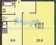 1-комнатная квартира площадью 39 кв.м, Стромынский переулок, 6 | цена 4 890 000 руб. | www.metrprice.ru
