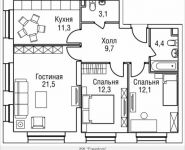 3-комнатная квартира площадью 75 кв.м, 3-й Силикатный проезд, вл. 4, корп. 2 | цена 13 720 240 руб. | www.metrprice.ru
