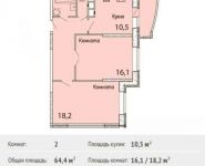 2-комнатная квартира площадью 64 кв.м,  | цена 4 589 200 руб. | www.metrprice.ru