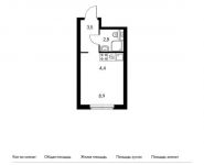 1-комнатная квартира площадью 19.6 кв.м, Академика Павлова ул, 32 | цена 7 032 480 руб. | www.metrprice.ru