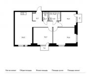 3-комнатная квартира площадью 79.9 кв.м,  | цена 12 480 380 руб. | www.metrprice.ru